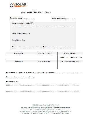 Reklamačný protokol - VP