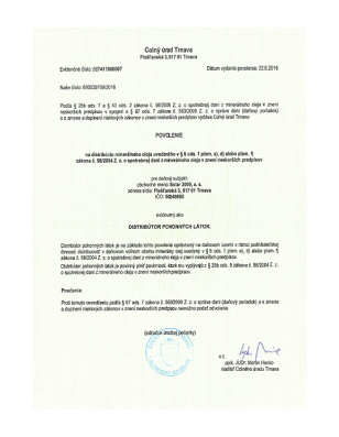 Distribútor PL povolenie